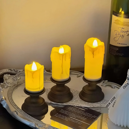 LED-Kerze mit Tropfenoptik im Vintage-Stil