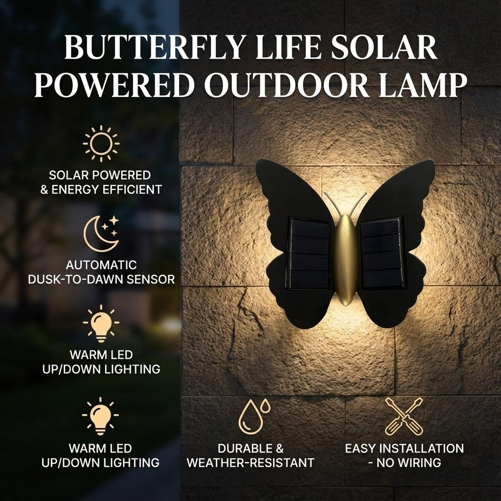 Butterfly Life Solarbetriebene Außenlampe | Brehn