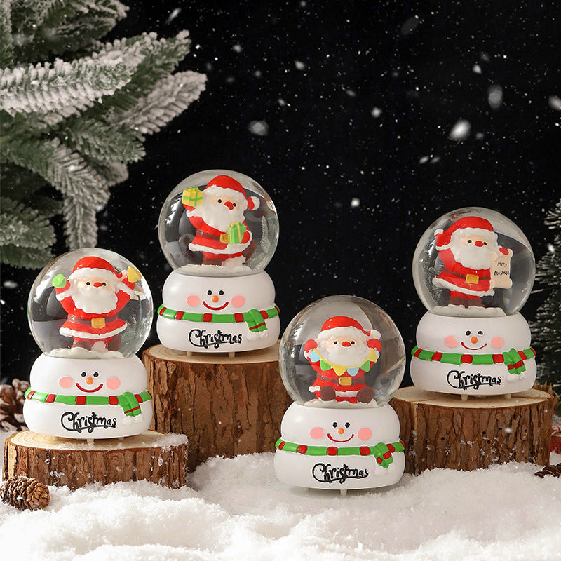 Kleine weihnachtliche Schneekugel mit Licht
