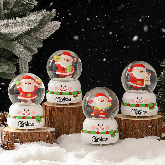 Kleine weihnachtliche Schneekugel mit Licht