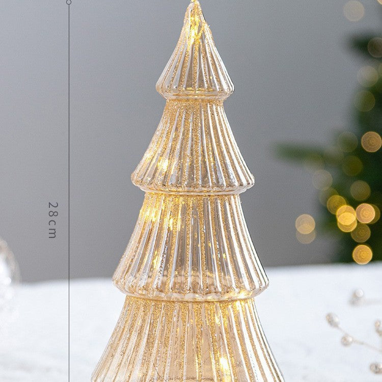 Weihnachtsbaum-Dekoration aus Glas, beleuchtet