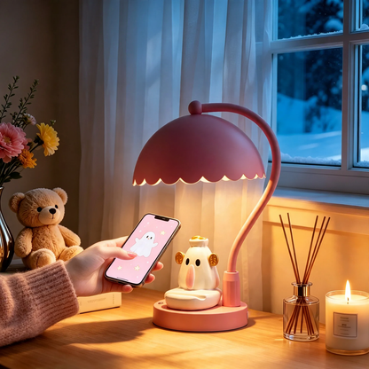 Elefanten-Tischlampe mit Wolken-Design, höhenverstellbar