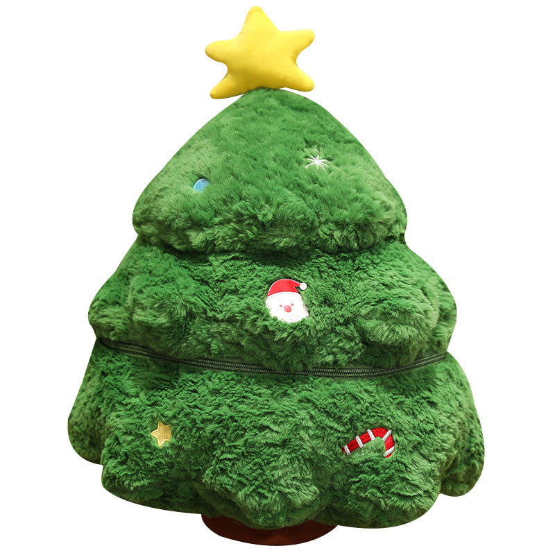 Weihnachtliche Plüschfigur als Dekoration und Kissen