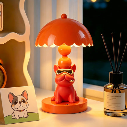 Französische Bulldogge Tischlampe, ABS, Touchbedienung