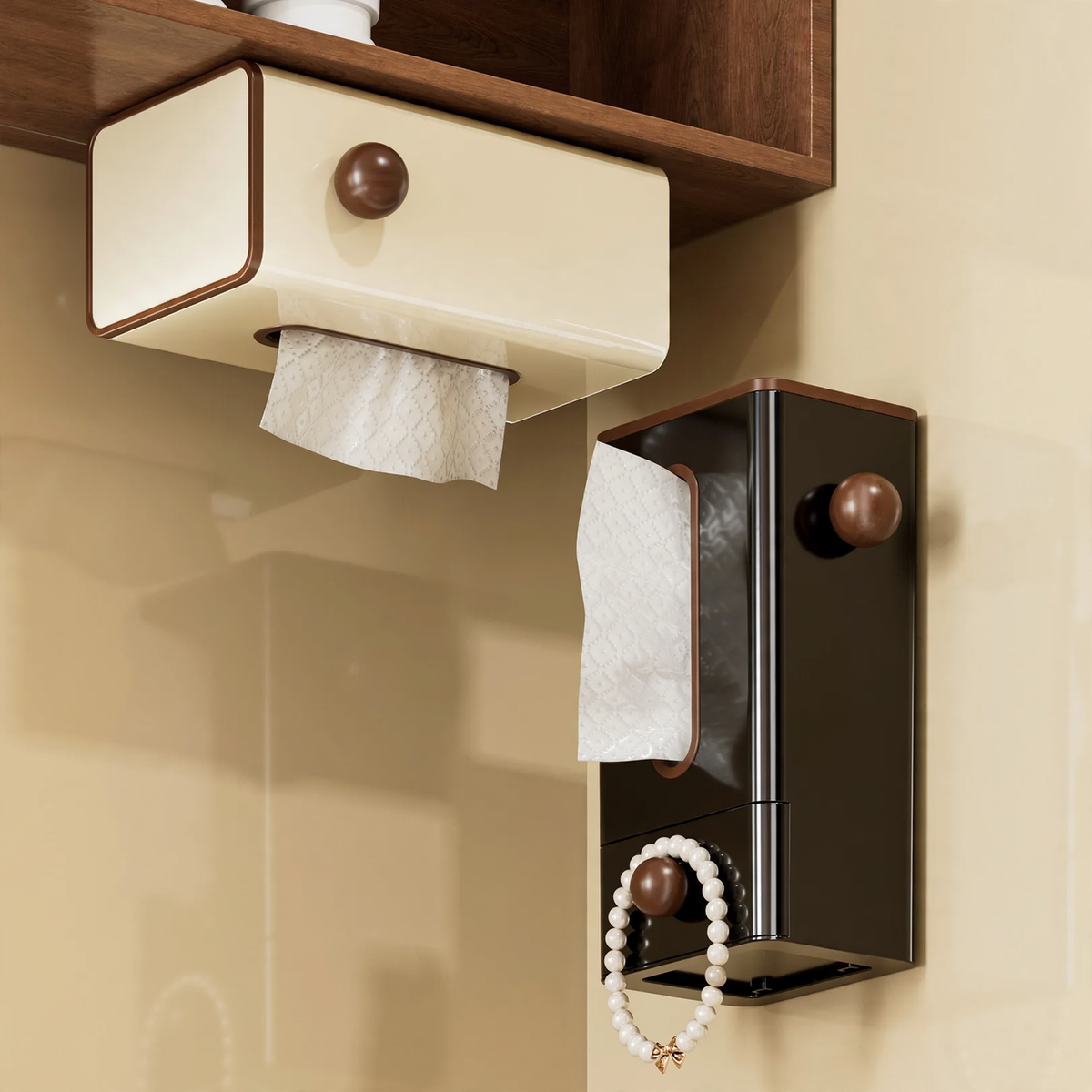 Wandmontierte Kosmetiktuchbox, Kunststoff