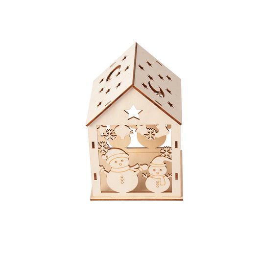 DIY-Holzhaus, Weihnachtsdekoration zum Zusammenbauen