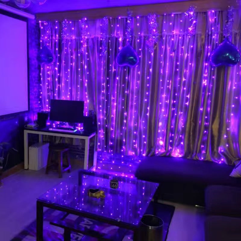 LED-Vorhang-Lichterkette mit USB-Anschluss und Fernbedienung