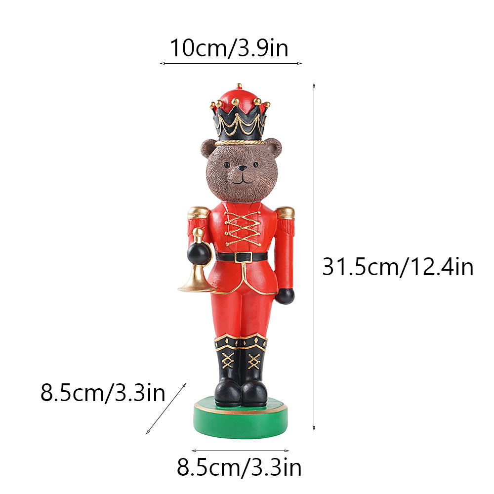 Dekorative Nussknacker-Bärenfigur aus Kunstharz