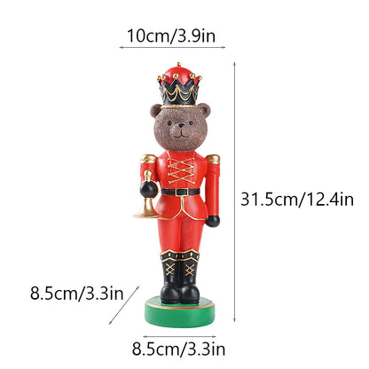 Dekorative Nussknacker-Bärenfigur aus Kunstharz