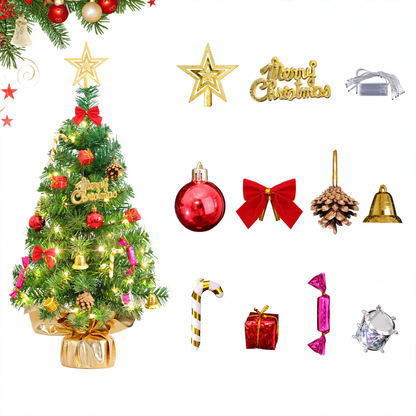 Mini-Weihnachtsbaum aus PVC, 30 cm, mit Beleuchtung