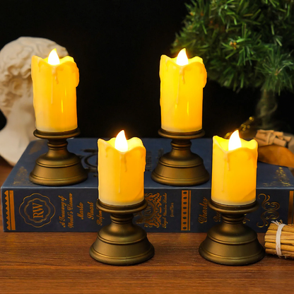 LED-Kerze mit Tropfenoptik im Vintage-Stil