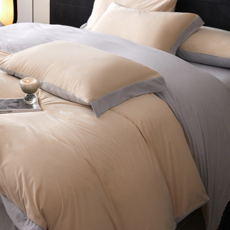Milchfaser-Fleece Bettwäsche-Set, 4-teilig, verschiedene Designs