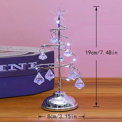 Dekorative LED-Weihnachtsbaum-Tischleuchte aus Metall und Acryl