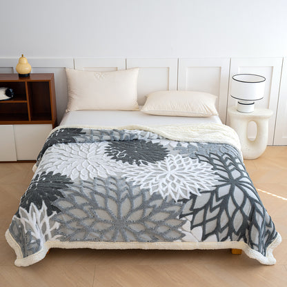 Warme Doppel-Kuscheldecke mit Lammfleece-Imitat
