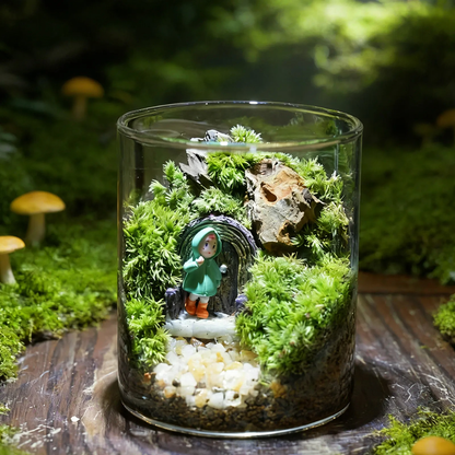Miniatur-Garten im Glas, handgefertigt