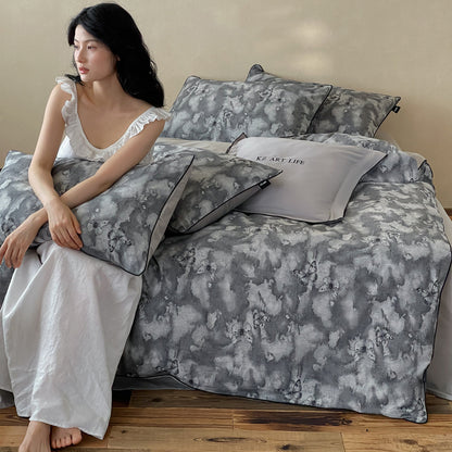 Baumwoll-Bettwäsche-Set, 4-teilig, mit Jacquard-Webung