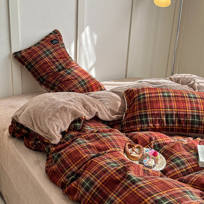 Bettwäsche-Set aus Milchfaser-Fleece, Winter