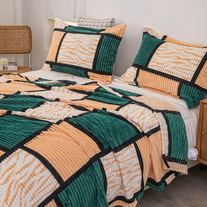Moderne Flanelldecke mit geometrischem Karomuster