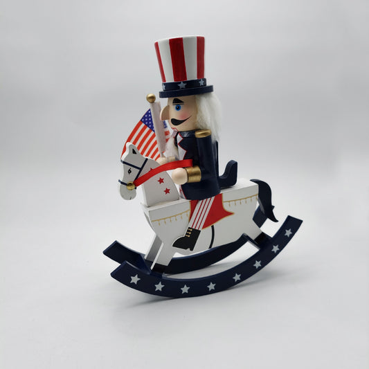 Nussknacker-Figur auf Schaukelpferd, 26 cm