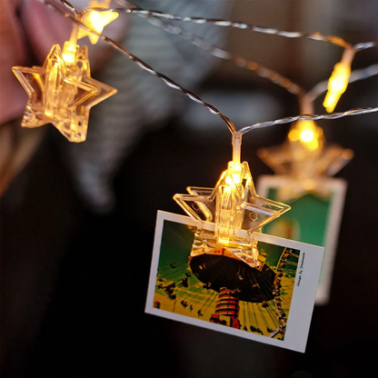 LED-Lichterkette mit Fotoclips, batteriebetrieben