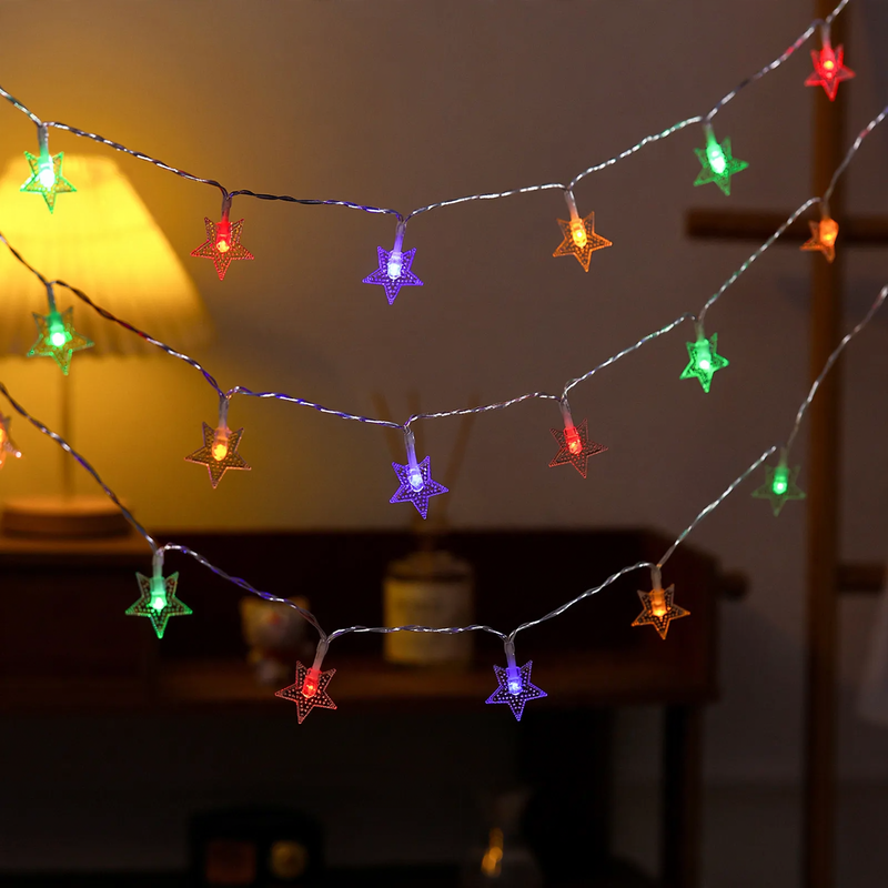 LED-Lichterkette mit Sternen- und Mondmotiven