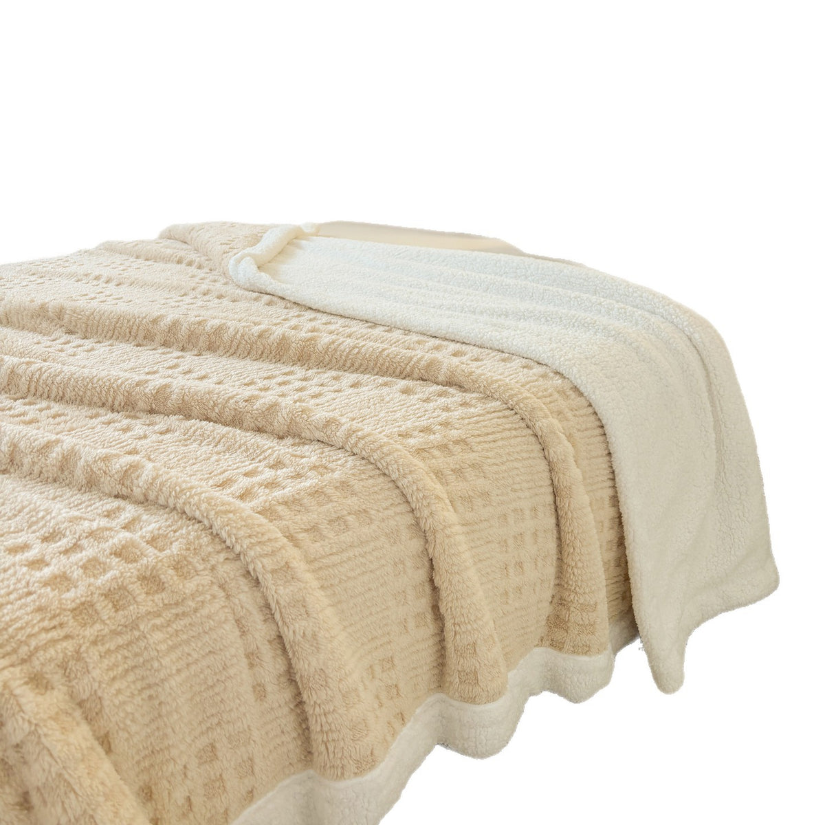 Vielseitige Korallenfleece-Decke mit Reliefmuster