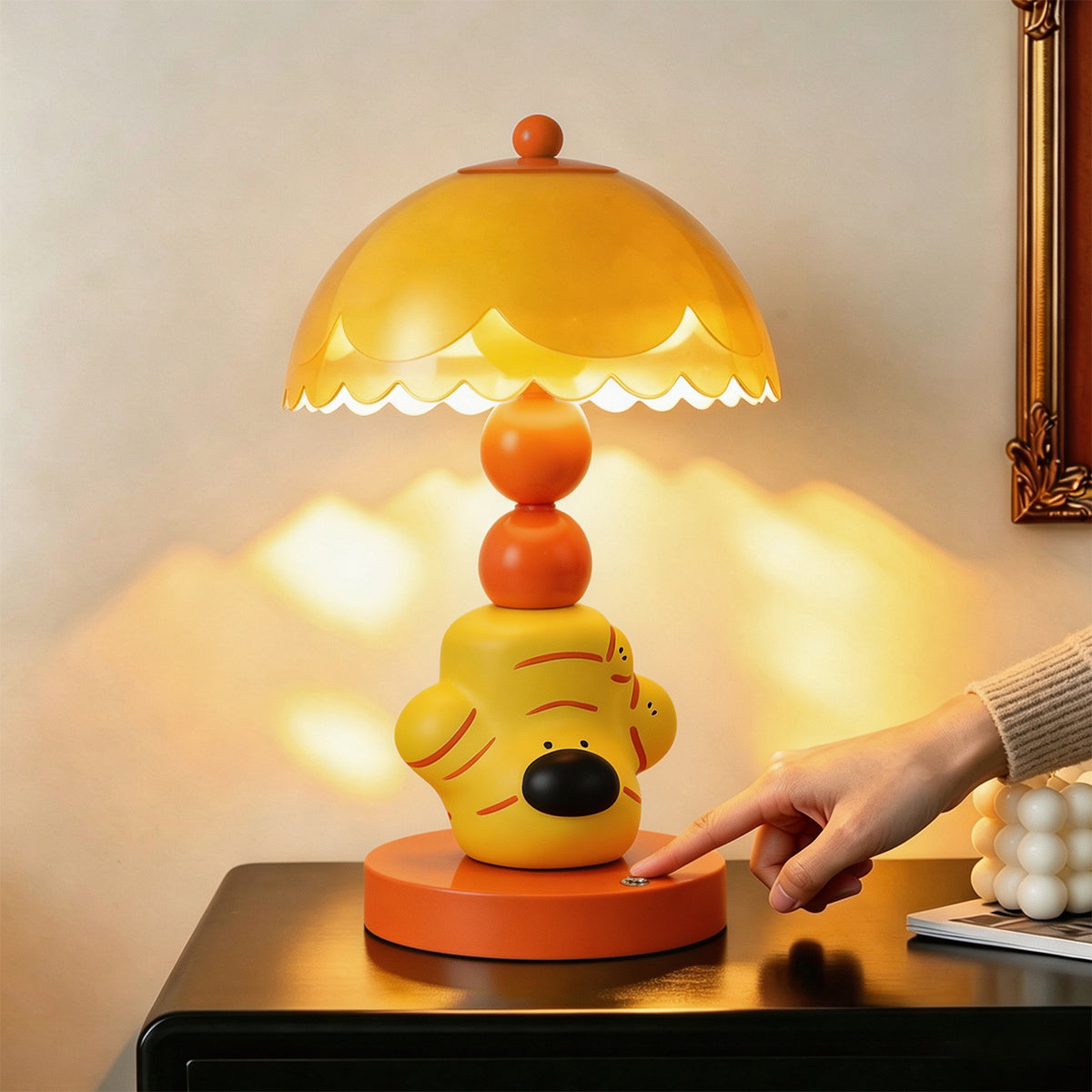 Ingwer-Hund Tischlampe, ABS, gelb, Farbwechsel
