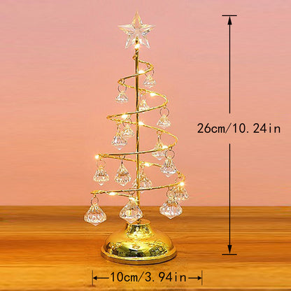 Dekorative LED-Weihnachtsbaum-Tischleuchte aus Metall und Acryl