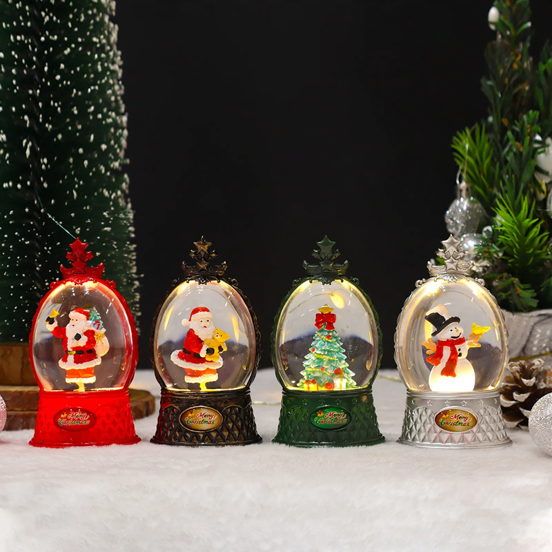 Dekorative LED-Schneekugel mit weihnachtlichen Motiven
