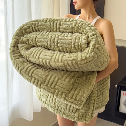 Doppellagige Jacquard-Kuscheldecke mit geometrischem Muster