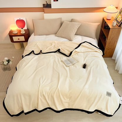 Weiche Milchfaser-Fleece Wohndecke, einfarbig