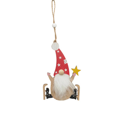 Holz-Weihnachtsanhänger Wichtel-Figuren