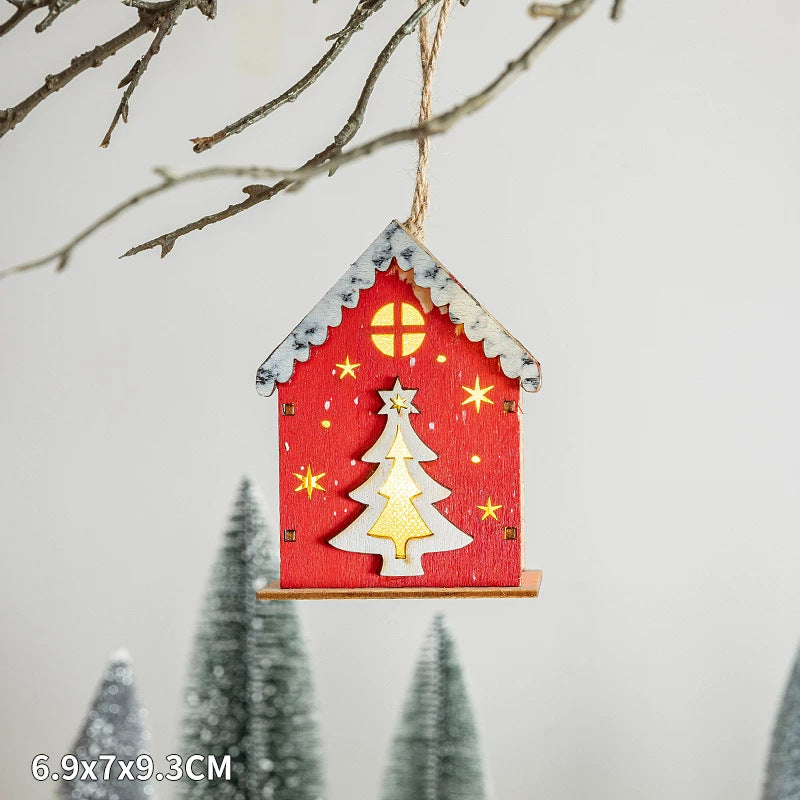 Weihnachtliches Holz-Deko-Set mit Beleuchtung