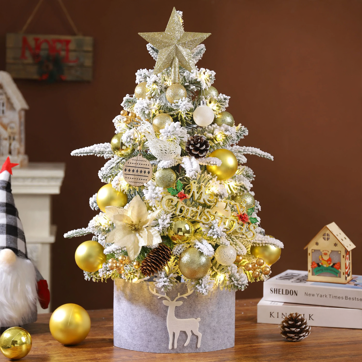Mini-Weihnachtsbaum für den Tisch, 45-60 cm, beflockt