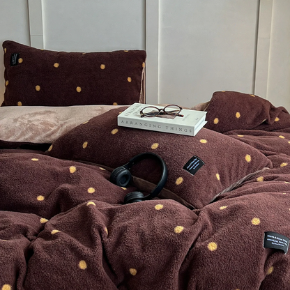 Bettwäsche-Set aus Milchfaser-Fleece, Winter