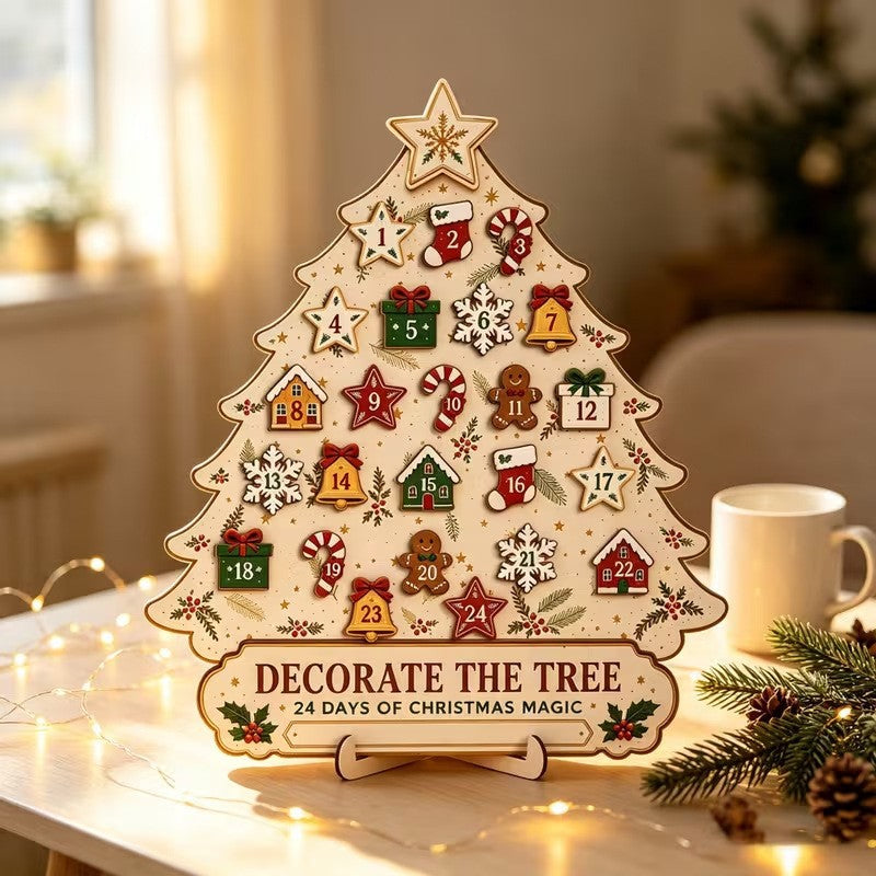 DIY-Adventskalender aus Holz zum Aufhängen
