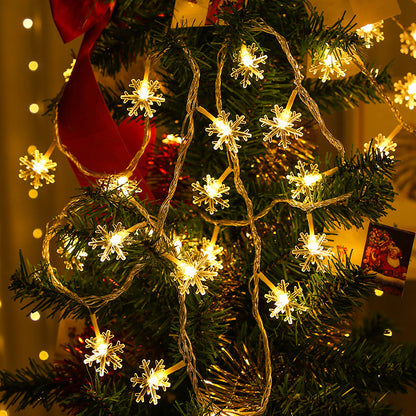 LED-Schneeflocken-Lichterkette für festliche Dekoration