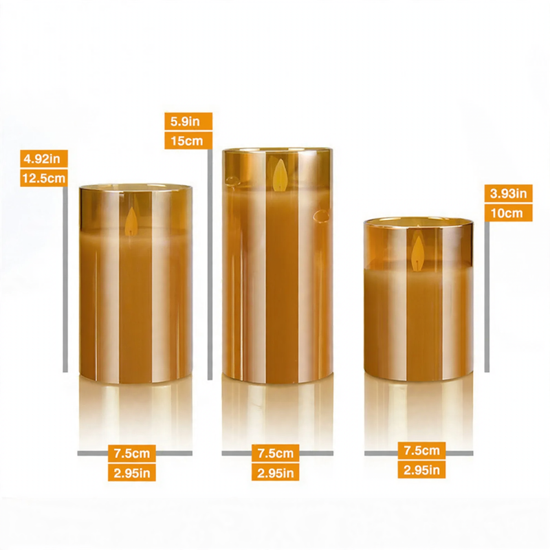 LED-Glas-Kerze mit Gold-Finish