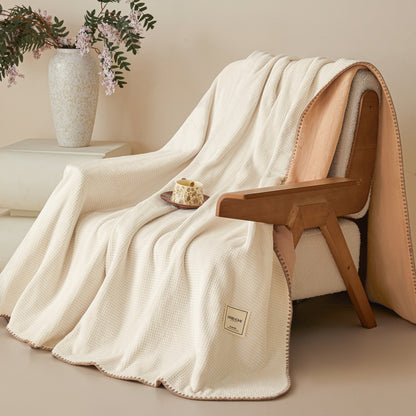 Waffel-Wohndecke aus Milchfaser-Fleece