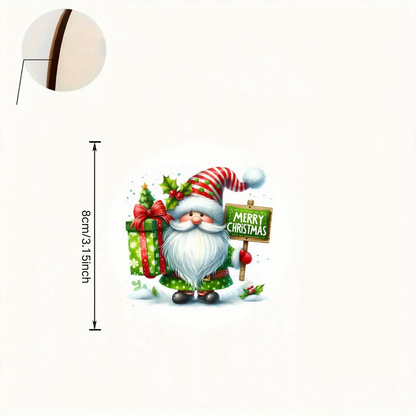 Weihnachtliche Wichtel-Holzanhänger, rund, 12 Motive