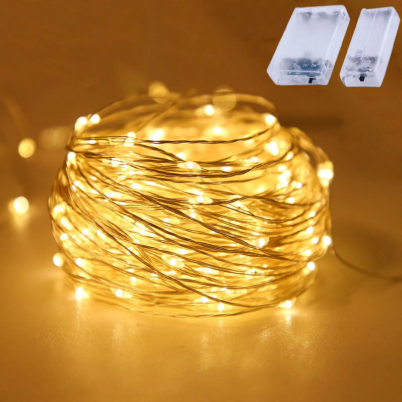LED-Kupferdraht-Lichterkette mit Batteriebetrieb