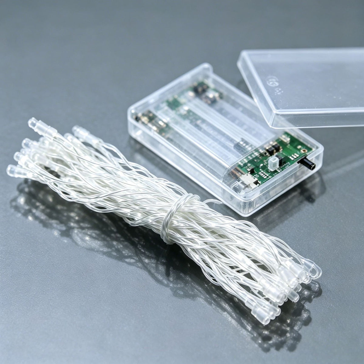 LED-Lichterkette mit Batteriebetrieb, transparent