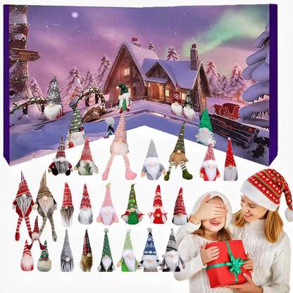 Weihnachts-Adventskalender mit Wichtel-Figuren