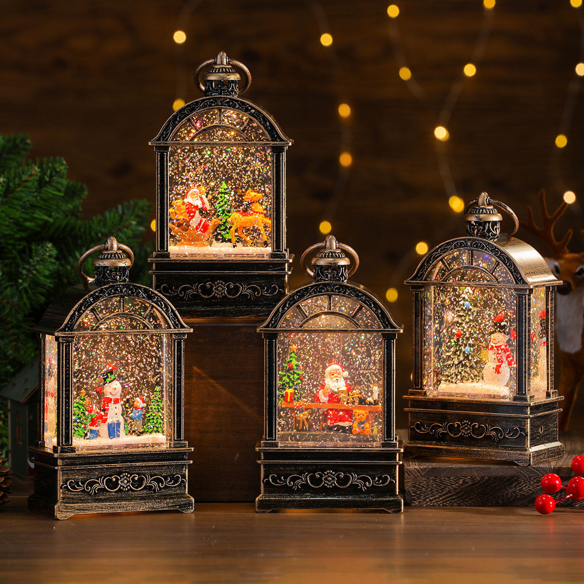 Dekorative Weihnachts-Fensterleuchte mit Musik und Licht