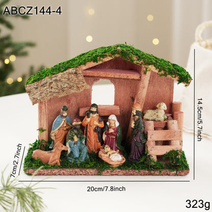 Weihnachtskrippen-Dekoration mit Figuren