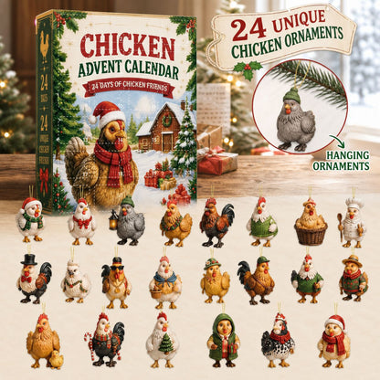 Dekorative Hühner-Adventskalender-Box, Acryl