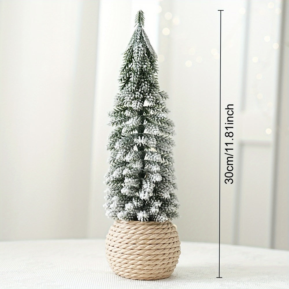 Mini-Weihnachtsbaum mit Beflockung, PE, Tischdekoration