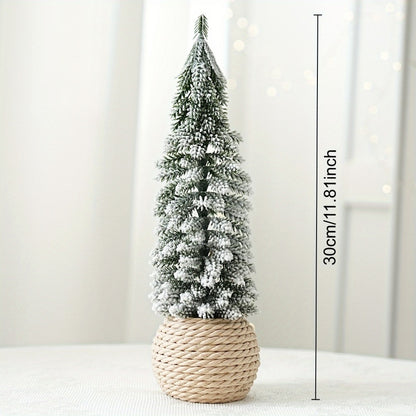 Mini-Weihnachtsbaum mit Beflockung, PE, Tischdekoration
