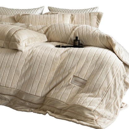 Luxuriöses Milchfaser-Fleece Bettwäsche-Set, extra dick