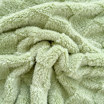 Jacquard-Korallenfleece-Decke mit Schachbrettmuster